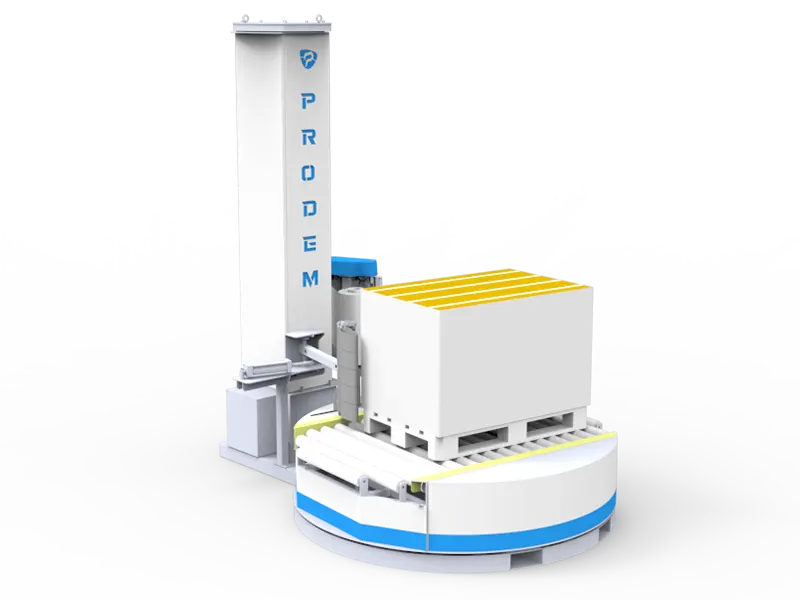 Rotary Turntable Stretch Wrapper with Conveyor